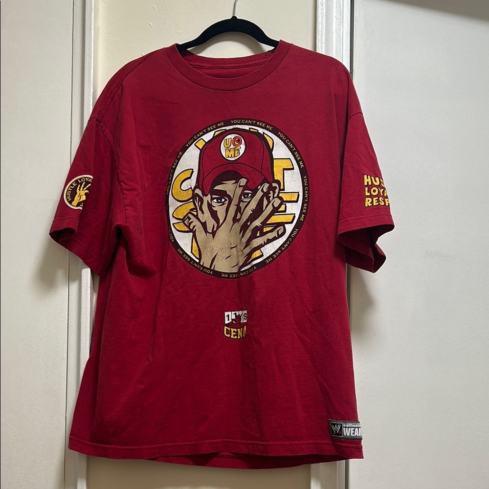 Vintage WWE John Cena Red Graphic Men's T-Shirt